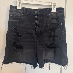 American Eagle NE(X)T Level Stretch Black Denim Shorts